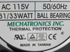 Mechatronics UF25GC12-BWH-L24 Axial Fan 115VAC 31/33 Watt 50/60Hz USED
