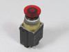 Sylvania 100M-J1126J Push Button Illum 120V 60Hz 1NO 1NC Red Mushroom USED