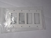 Leviton 80412-NW White Wall Plate Unbreakable 4 Gang NWB
