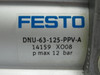 Festo 14159 DNU-63-125-PPV-A Pneumatic Cylinder 63mm D 125mm Stroke USED