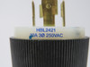 Hubbell HBL2421 Insulgrip Twist-Lock Plug 20A 250V 4W 3P 3Ph CRACKED GASKET USED