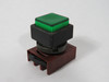 General Electric P9SPLVSD Raised Illuminated Push Button w/Holder Green USED