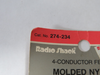 Radio Shack 274-234 Molded Nylon Connector 4-Conductor Female 250V 8A NEW