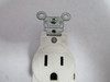 Leviton 5261-W White Single Receptacle 15A 125V 3W 2P USED