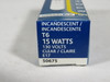 Standard 50675 Clear Incandescent T6 Bulb E17 Base 15W 130V 25-Pack ! NEW !