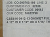 Kadant Johnson CSS816-0412-13 Full Face Gasket 4.12"ID 7.12"OD 0.0625"T NEW