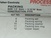 Fisher Controls RPACKX00022 Valve Replacement Packing Kit 1/2" Stem 2-13/16" NEW