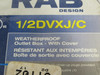 RAB Design 1/2DVXJ/C Weatherproof Outlet Box with Cover 1/2" SHELF WEAR NEW