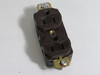 Hubbell HBL5252 Duplex Receptacle Brown 15A 125V 2 Pole 3 Wire Missing Tabs USED