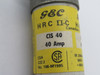 GEC CIS-40 Closed Hole Bolt-On Fuse 40A 660V@60Hz 460VDC USED
