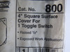 Hubbell HBL800C Toggle Switch Cover Exposed Work 4”L 4”W Raised 1/2” NWB
