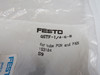 Festo 153184 QSTF-1/4-6-B Push-In T-Fitting 1/4" Thread 6mm Tube OD ! NWB !
