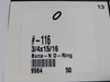 Daemar 116 Nitrile O-Ring 3/4" ID 15/16" OD 3/32" W Lot of 41 NOP