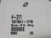 Daemar 211 Nitrile O-Ring 13/16" ID 1-1/16" OD 1/8" W Lot of 14 NOP