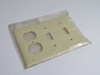 Hubbell P28I Ivory 3-Gang Toggle Switch and Duplex Outlet Cover Plate NWB