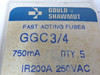 Gould Shawmut GGC3/4 Fast Acting Fuse 3/4A 250V 5-Pack  ! NEW !