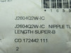 Kadant Johnson J2604Q2W-IC Nipple Tube w/ 2 Keys 7.69" L RIPPED PACKAGE NEW