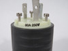 Pass & Seymour L630P Turnlok Plug 30A 250V 3W 2P Black and White L6-30P USED