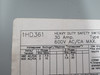 Eaton Cutler-Hammer 1HD361 Heavy Duty Safety Switch 30A 600VAC 60Hz 3-Pole USED