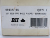 Boshart Industries 0921S-05 Slip PVC Ball Valve 1/2" EPDM Seat NEW