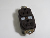 Hubbell HBL5262 Duplex Receptacle Brown 15A 125V 2 Pole 3 Wire Missing Tabs USED