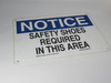 Seton NR308M Notice - Safety Shoes Required Sign 14x10" USED