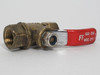 FF 600 WOG 1/4" Brass Ball Valve 1-11/16" Length 2" Handle USED