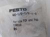 Festo 190698 QS-1/2-1/2-I-U Quick Star Push-In Fitting 1/2"OD ! NWB !