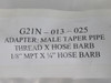 Green Line G21N-013-025 Male Taper Adapter 1/8"MPTx1/4"BARB Lot of 10  NOP