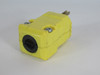 Hubbell HBL5965VY Straight-Blade Plug 15A 125V 3W 2P NEMA 5-15P Yellow USED
