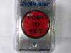 Securitron PB5 Red Illuminated Push Button "PUSH TO EXIT" C/W SS Plate ! NEW !