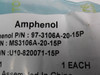 Amphenol 97-3106A-20-15P Circular Shell Straight Plug ! NWB !