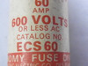 Econ ECS-60 Time Delay Dual Element Fuse 60A 600V USED