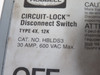 Hubbell HBLDS3 Disconnect Switch 30A 3 Pole 600V USED