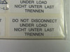 Tyco Electronics 17180772 Do Not Disconnect Under Load Labels 100-Pack NWB