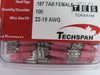 TechSpan FR6A-187 Quick Disconnect 100Pack 22-18AWG .187 Tab Female ! NEW !