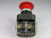 Allen-Bradley 800H-DR6D2 Ser F Push Button Red Mushroom Head 1NC USED