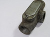 Crouse-Hinds T448 Conduit Body W/ Cover 3-Hole 1-1/4" NPT Threaded USED