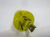 Hubbell HBL4573VY Yellow Industrial Plug 15A 250V 3W 2P USED