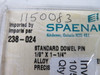 Spaenaur 238-024 Standard Dowel Pin 1/8x1-1/4" Lot Of 100 ! NEW !