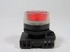 Fuji Electric AR22G4L-E3R Push Button Illum LED 30V 1W Red w/Guard USED