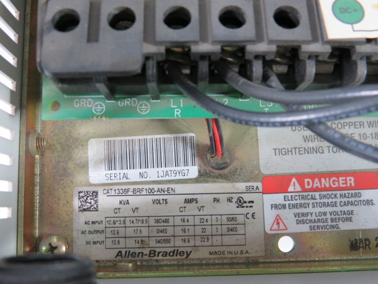 Allen-Bradley 1336F-BRF100-AN-EN AC Drive 3Ph 18.6Kva 380/480V 22.4A USED