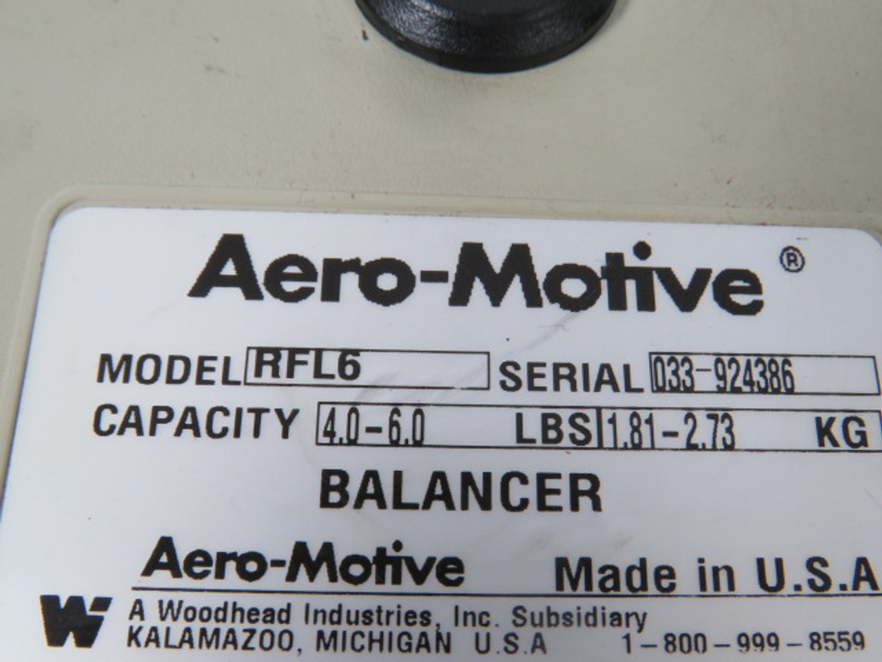 Aero-Motive RFL6 Balancer 4.0-6.0LBS Capacity 1.81-2.73KG USED