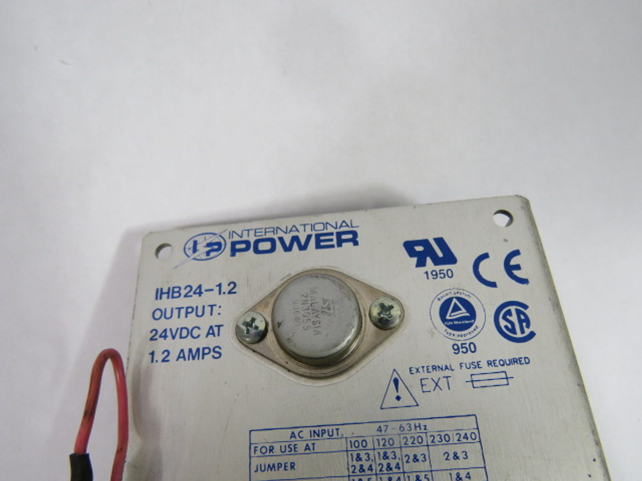 International Power IHB24-1.2 Power Supply In. 100/120V @.75A USED