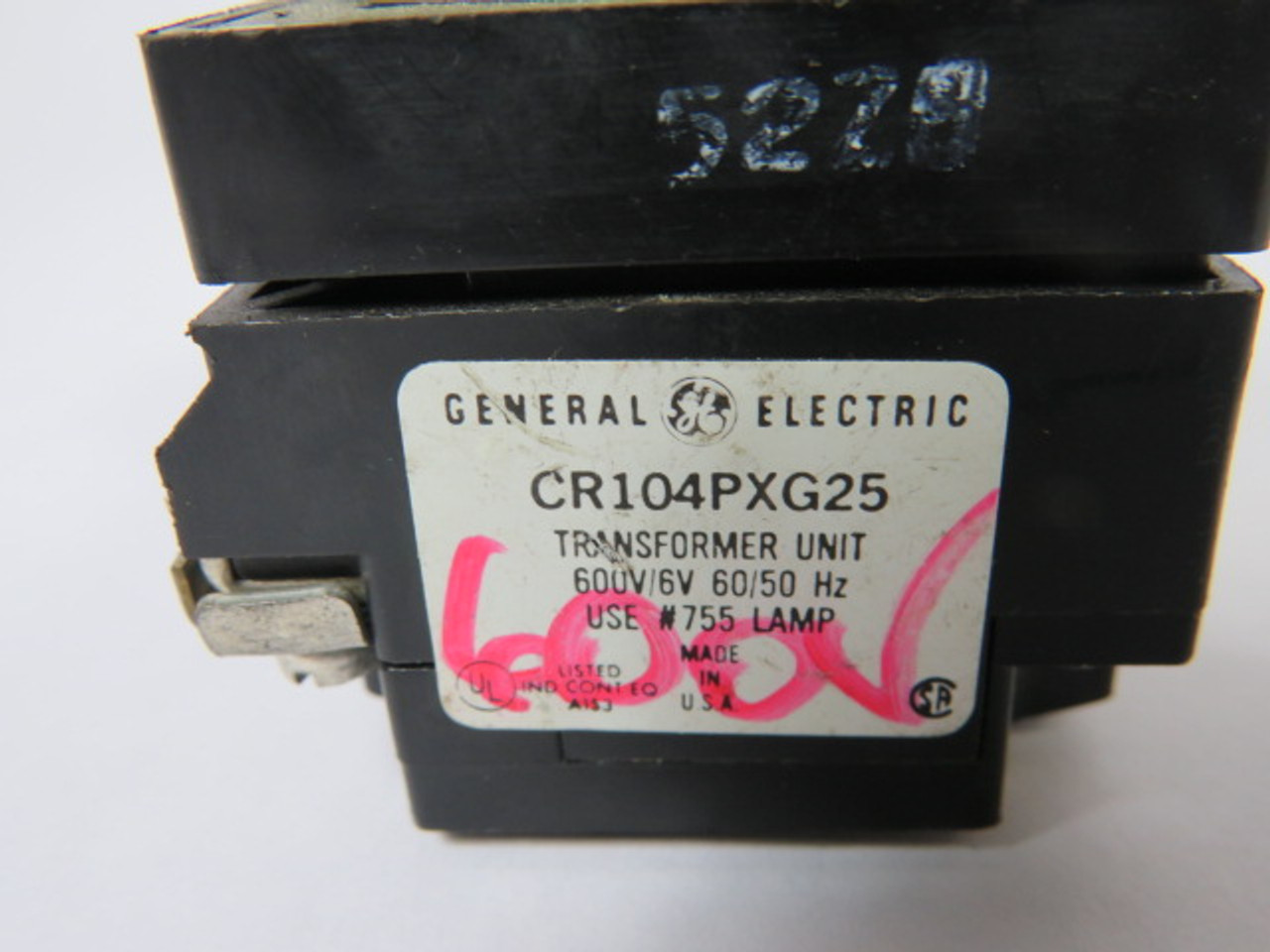 General Electric CR104PXG25 Transformer Unit 600V/6V 60/50HZ USED