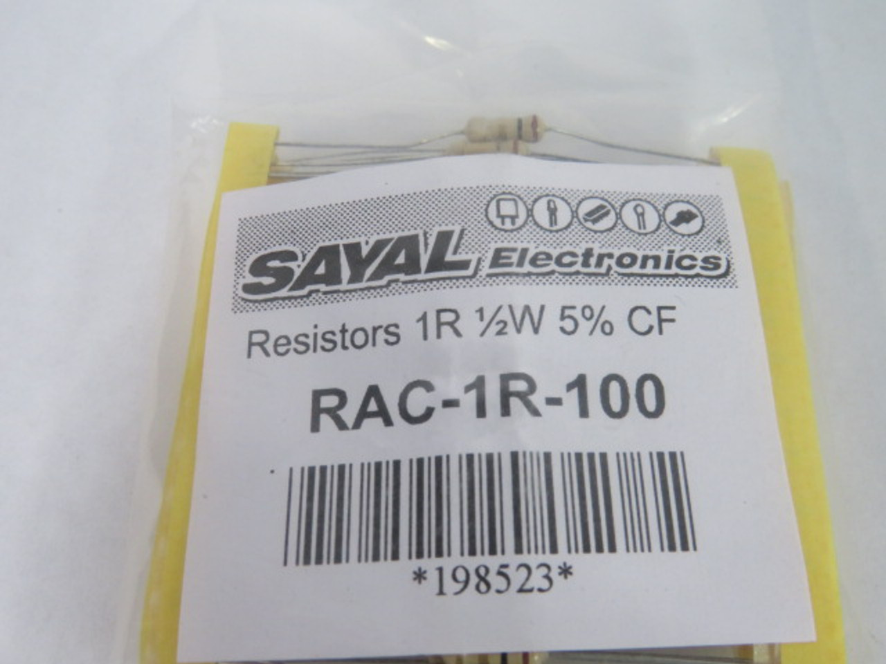 Generic RAC-1R-100 198523 Resistor 1/2W 5%CF 1R 100-Pack ! NWB !