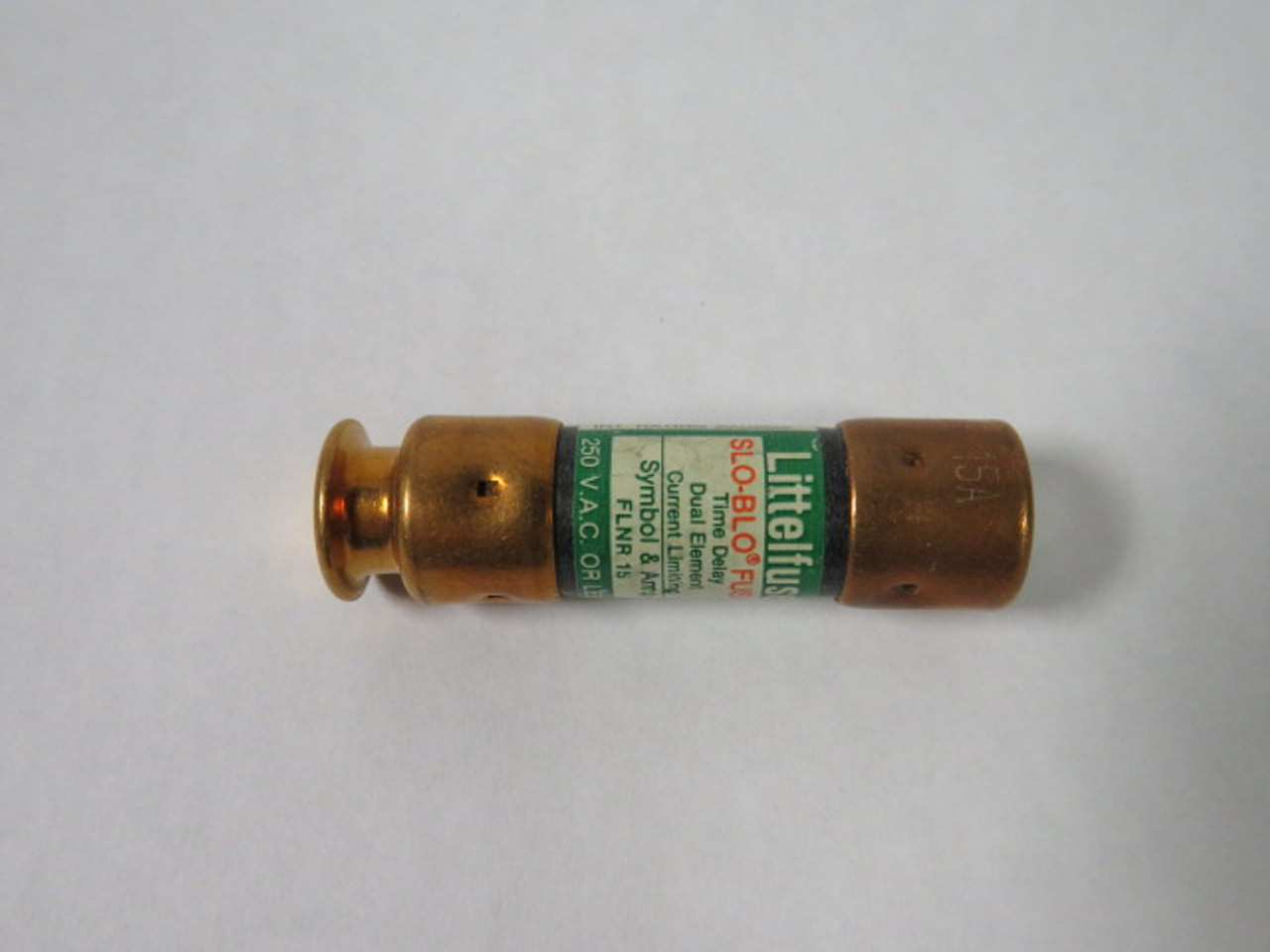 Littelfuse FLNR-15 Slo-Blo Time Delay Dual Element Fuse 15A 250V USED