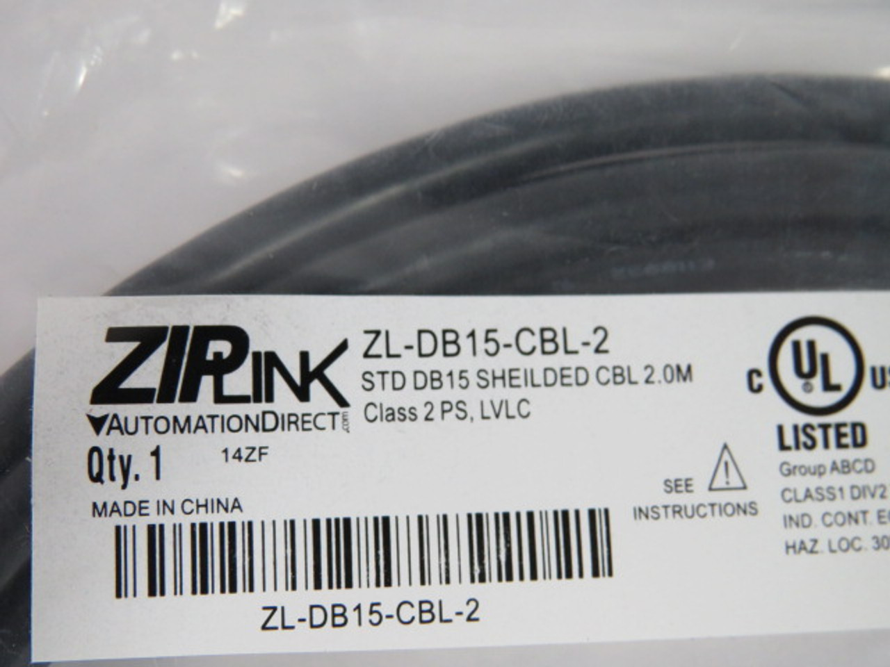 Automation Direct ZL-DB15-CBL-2 Communication Cable 15Pin Male/Female 2m ! NWB !