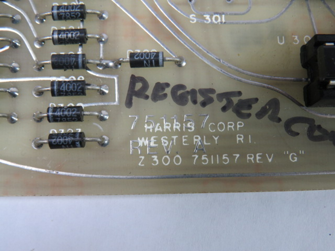 Harris 751157 Digital Register System Board USED