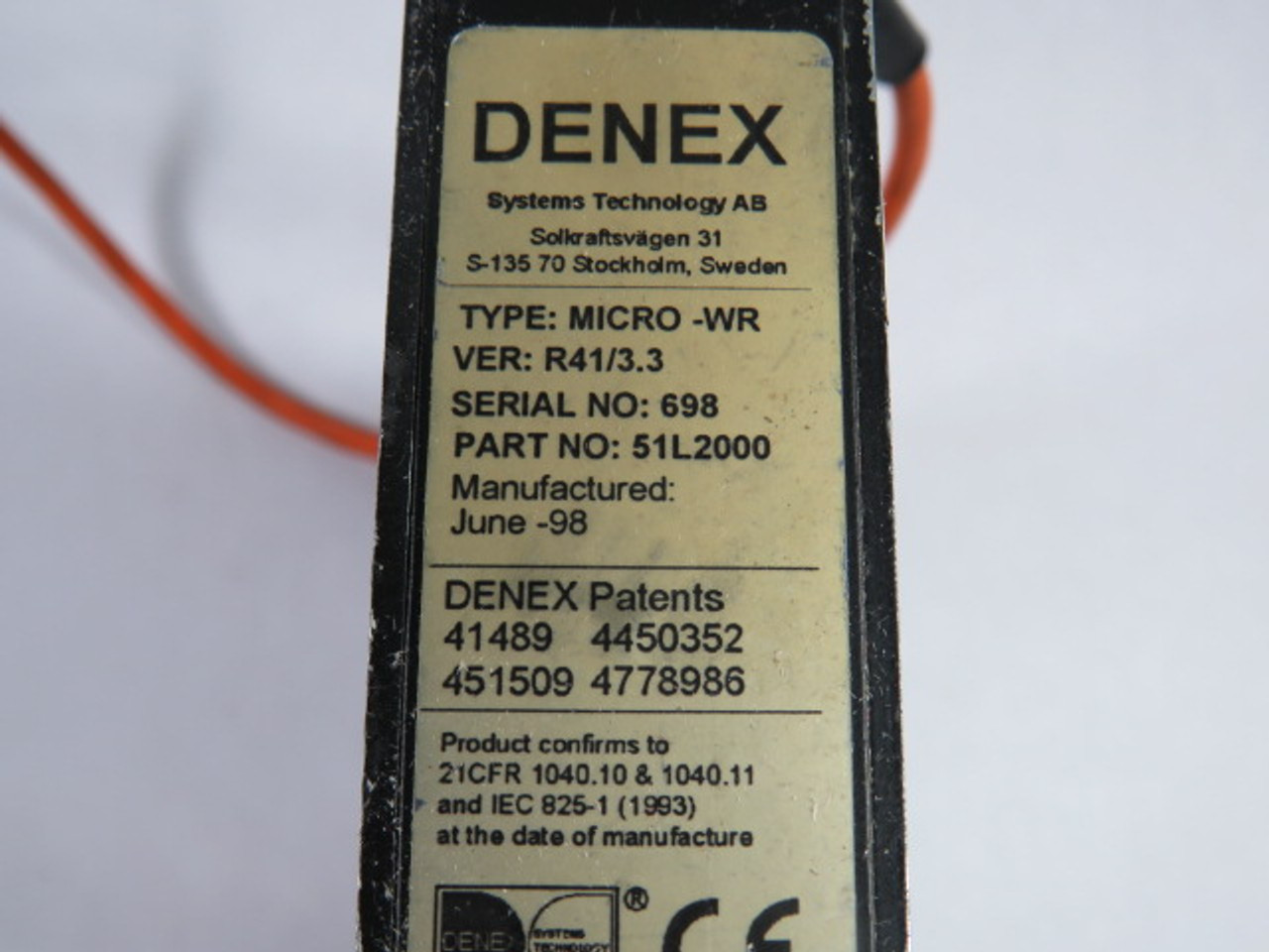 Denex 51L2000 Laser Copy Sensor 19-30VDC USED